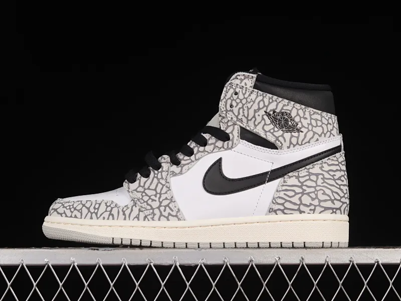 All categories Air Jordan Jordan series basketball shoes Air Jordan 1 High Air Jordan 1 High OG "White Cement" AJ1 Joe 1 elephant pattern high-top basketball shoes DZ5485-052